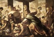 GIORDANO, Luca Christ Cleansing the Temple dh Spain oil painting artist